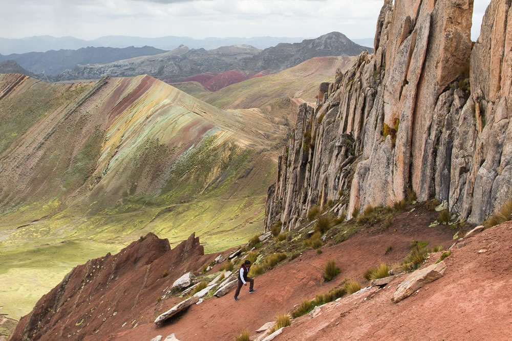 Stone forest of Palccoyo Rainbow Mountain